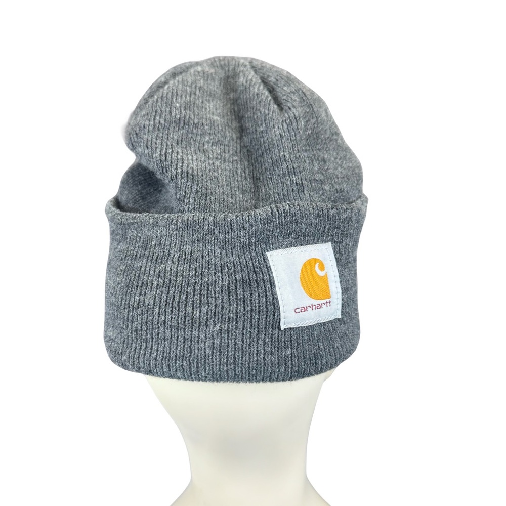 Carhartt A18 Knit Cuffed Beanie Coal Heather Gray Carhartt & Guinness patches - Picture 3 of 8